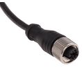 Cordset, M12 Socket - Bare End, 4 Conductors, 5m, IP67, Black